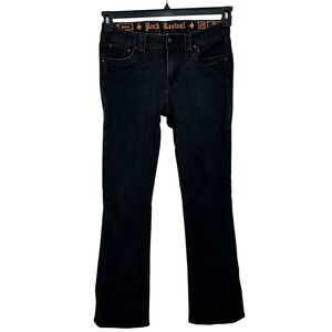 Rock Revival Size 27 Eilish Black Mid Rise Bootcut Jeans  32" Inseam - AC